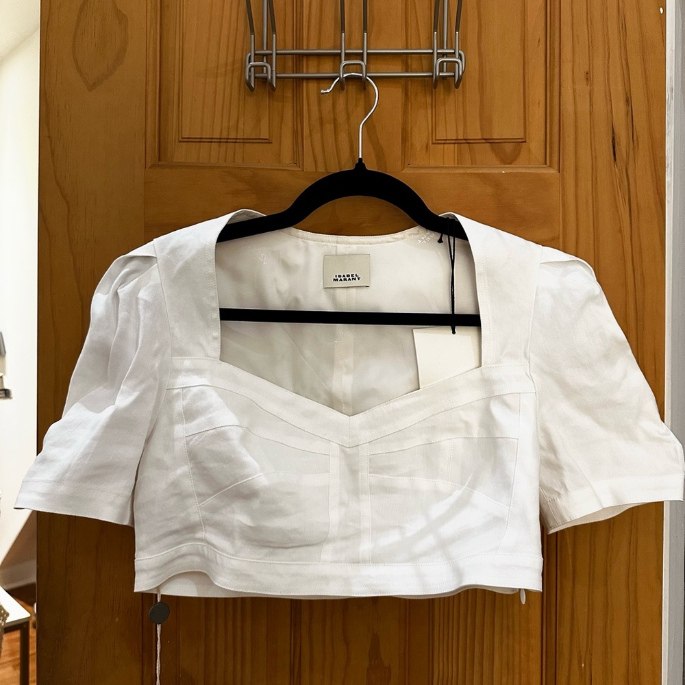 Isabel Marant White Cropped Blouse